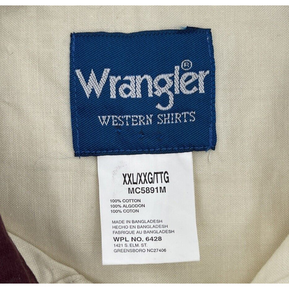 Wrangler Pearl Snap Shirt Mens XXL‎ Cowboy Vintage - Picture 3 of 10